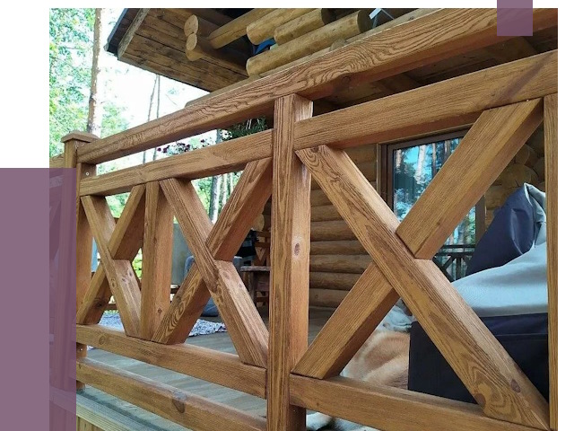 Деревянные перила под ключ в Орске от 7755 руб. 