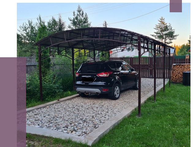 Навесы для автомобиля в Орске от 13287 руб.  | ПРОЛЁТ-Рск