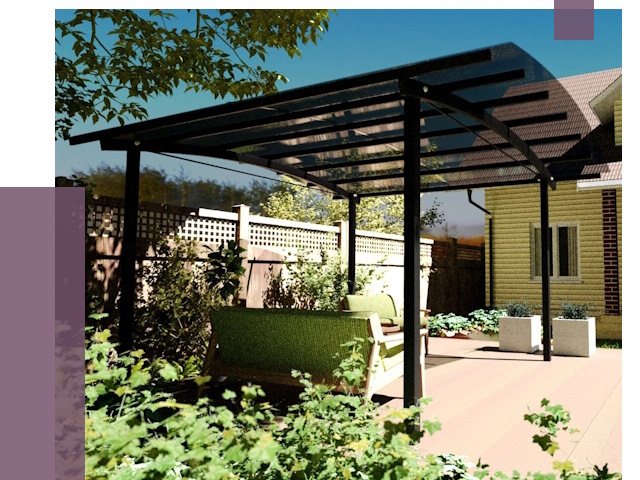 Навесы для террасы в Орске от 13184 руб. под ключ | ПРОЛЁТ-Рск