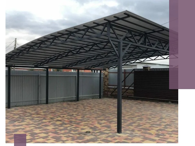 Металлические навесы под ключ в Орске — изготовление и монтаж