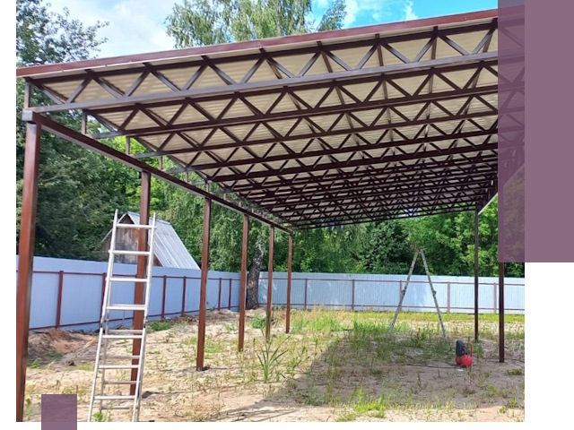 Односкатные навесы под ключ в Орске — изготовление и монтаж