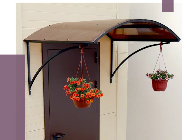 Козырьки над входом в Орске от 14993 руб.  | ПРОЛЁТ-Рск