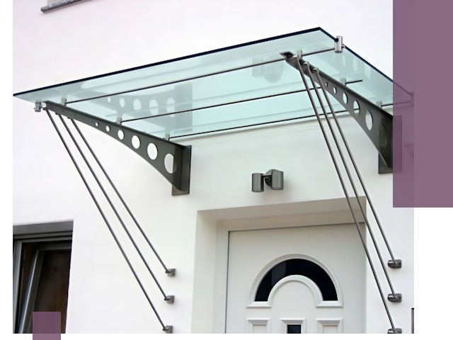 Козырьки над входом под ключ в Орске — изготовление и монтаж