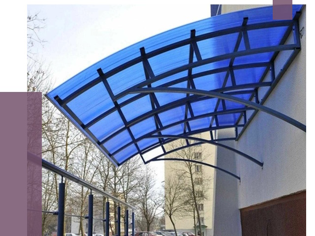 Козырьки из поликарбоната в Орске от 4343 руб. под ключ | ПРОЛЁТ-Рск