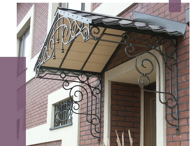 Двускатные козырьки в Орске под ключ от 12925 руб.