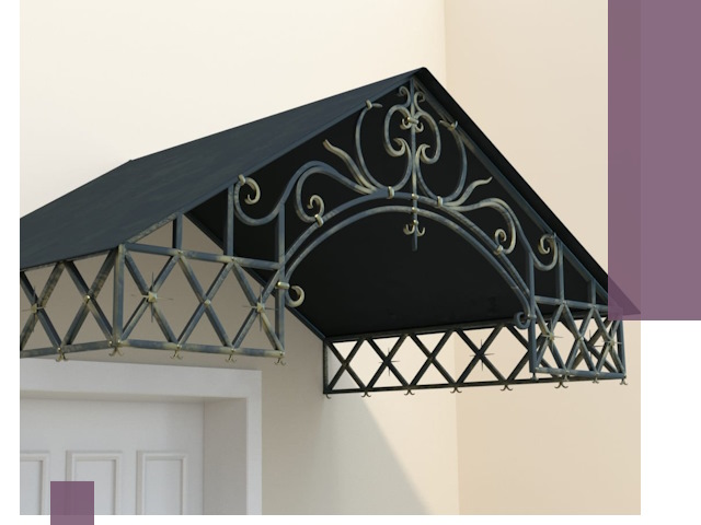 Двускатные металлические козырьки под ключ в Орске