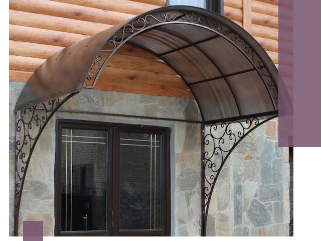 Арочные козырьки под ключ в Орске: изготовление и монтаж